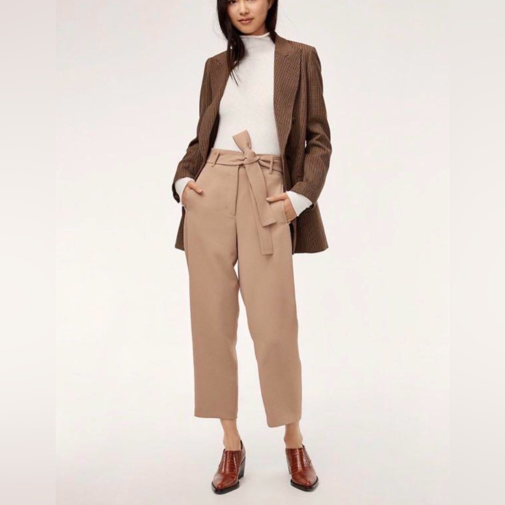 Aritzia Wilfred - Feuille Ultra High Rise Paperbag Belt Pants